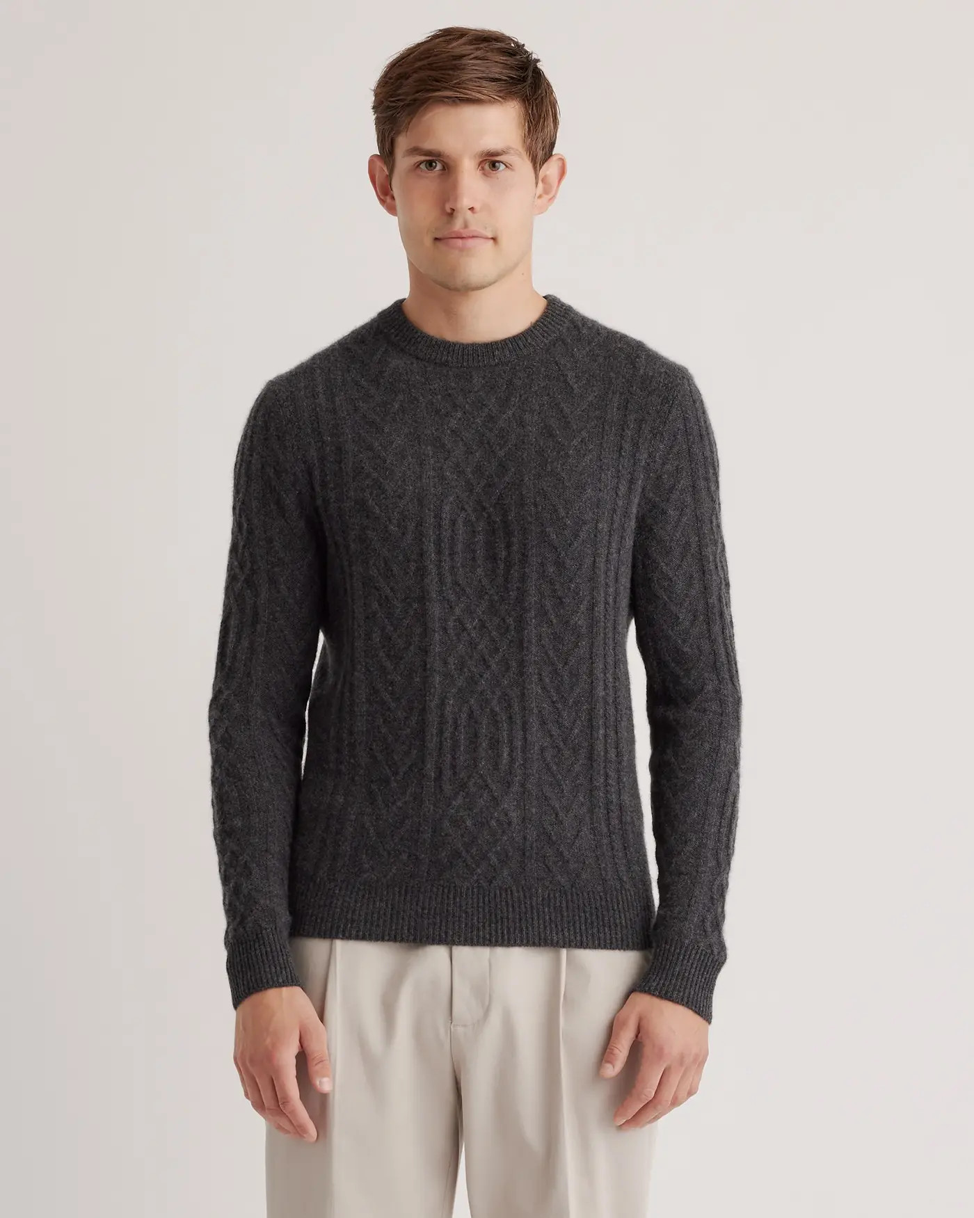 Mongolian Cashmere Cable Crewneck Sweater | Quince