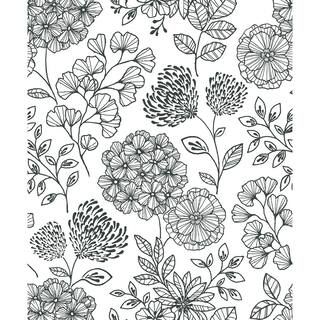 SCOTT LIVING Ada Black Floral Strippable Non Woven Wallpaper-2975-26203 - The Home Depot | The Home Depot
