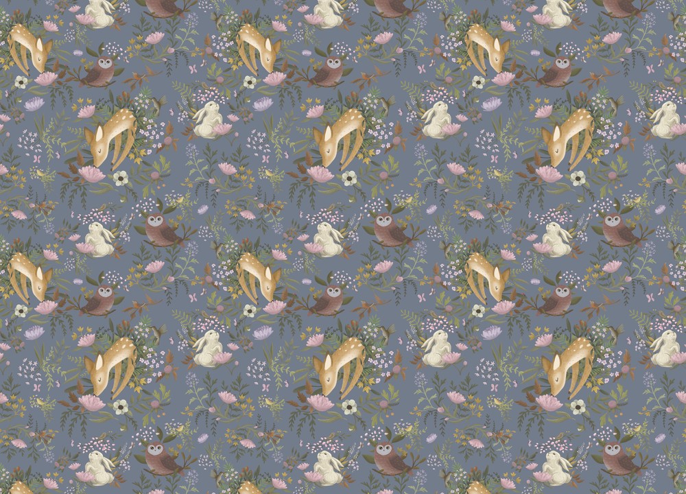 Anewall OH Deer Wallpaper Mural, Dark | Lulu and Georgia 