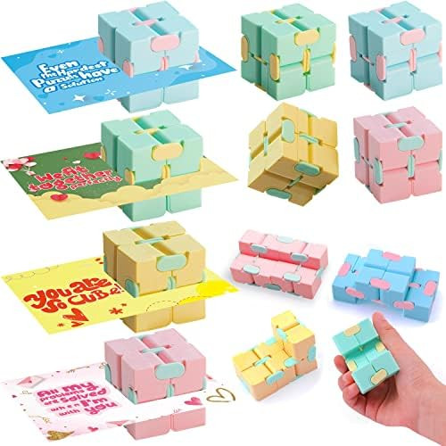JOYIN 28 Packs Infinity Cube with Valentines Day Cards, Puzzle Flip Cubes, Stress Relieving Fidge... | Amazon (US)