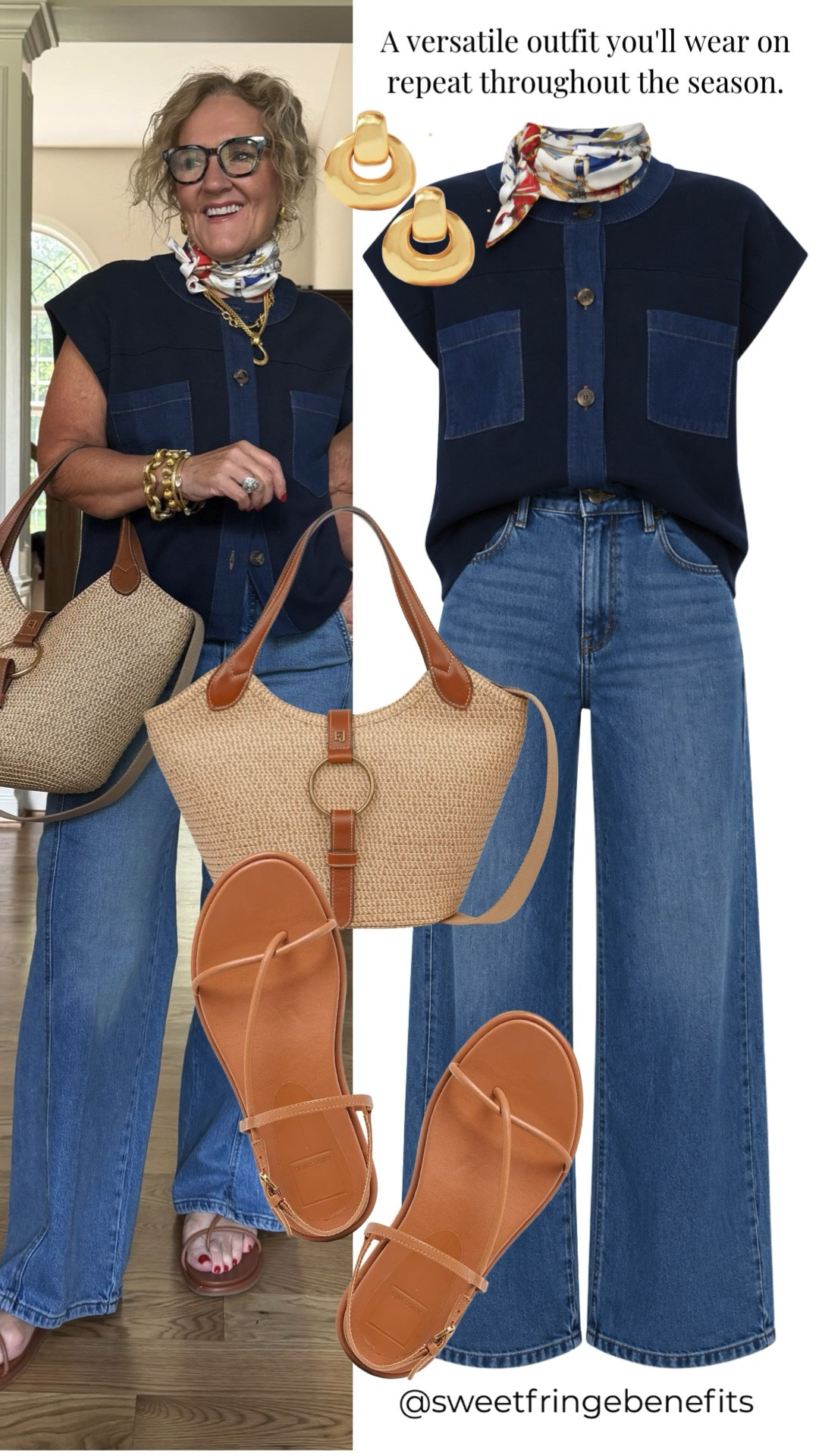 The vest is soft, comfortable, and versatile enough to wear on its own now or layered as the seasons change. These relaxed jeans are flattering and easy to style with everything in your closet.

Sizing:
• Sweater Vest: Medium
• Jeans: 29 Regular

💛 LTK MADE EASY
❤️ Heart = Support my posts
🔖 Save = Get restock alerts

#LTKootd #LTKSeasonal #LTKOver40