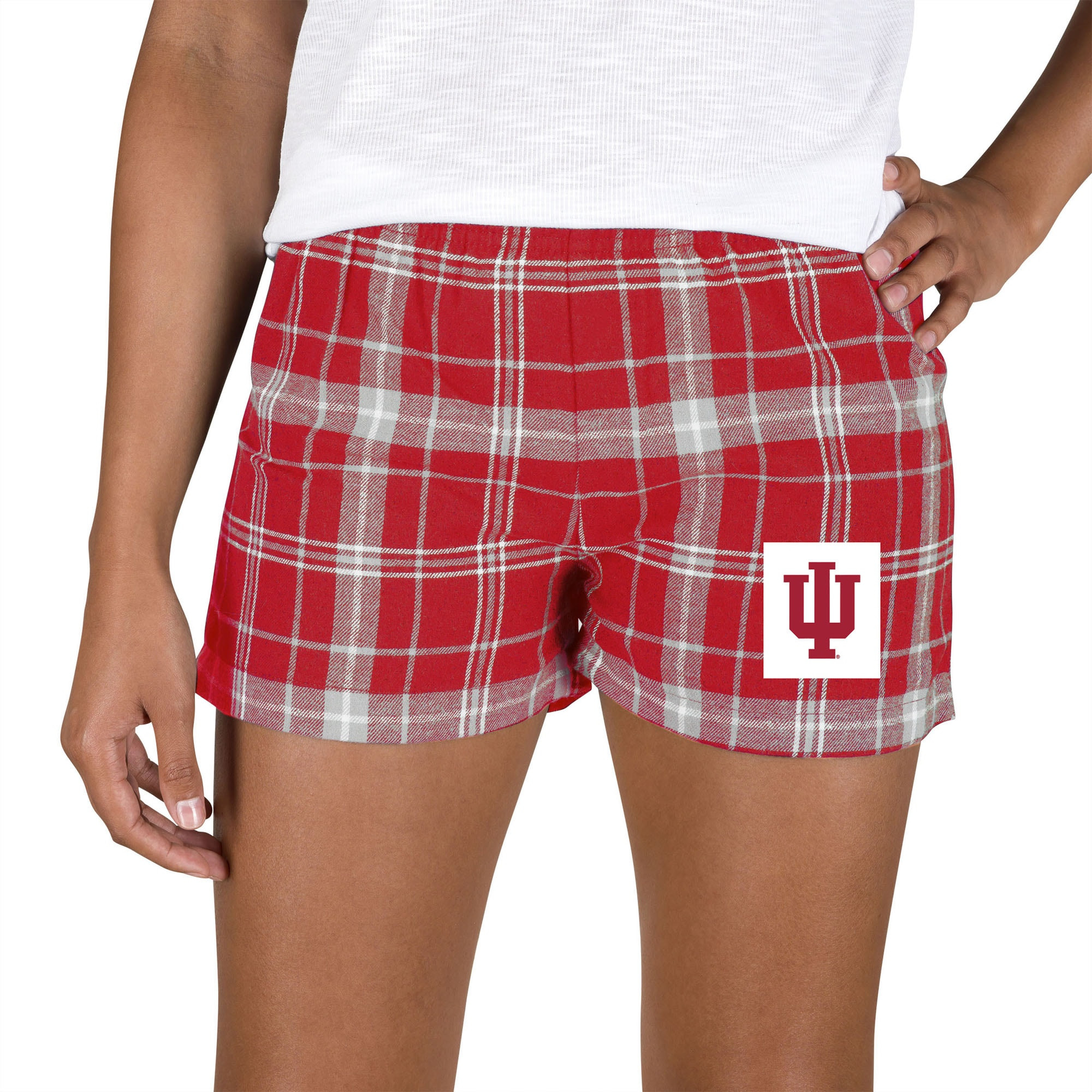 Indiana Hoosiers Concepts Sport Women's Ultimate Flannel Shorts - Crimson/Gray | Fanatics