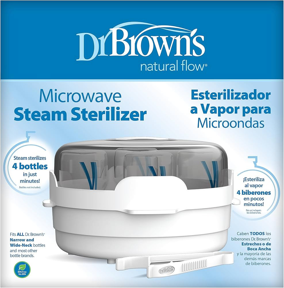 Dr. Brown's Microwave Steam Sterilizer for Baby Bottles, Nipples, Bottle Parts, Pacifiers, Teethe... | Amazon (US)
