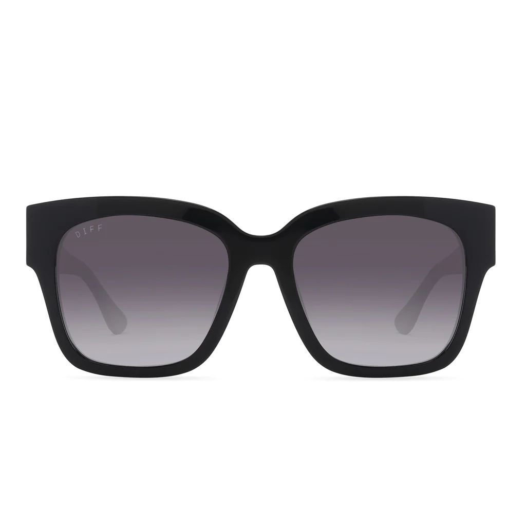 COLOR: black w/ colorblock temples   grey gradient polarized sunglasses | DIFF Eyewear