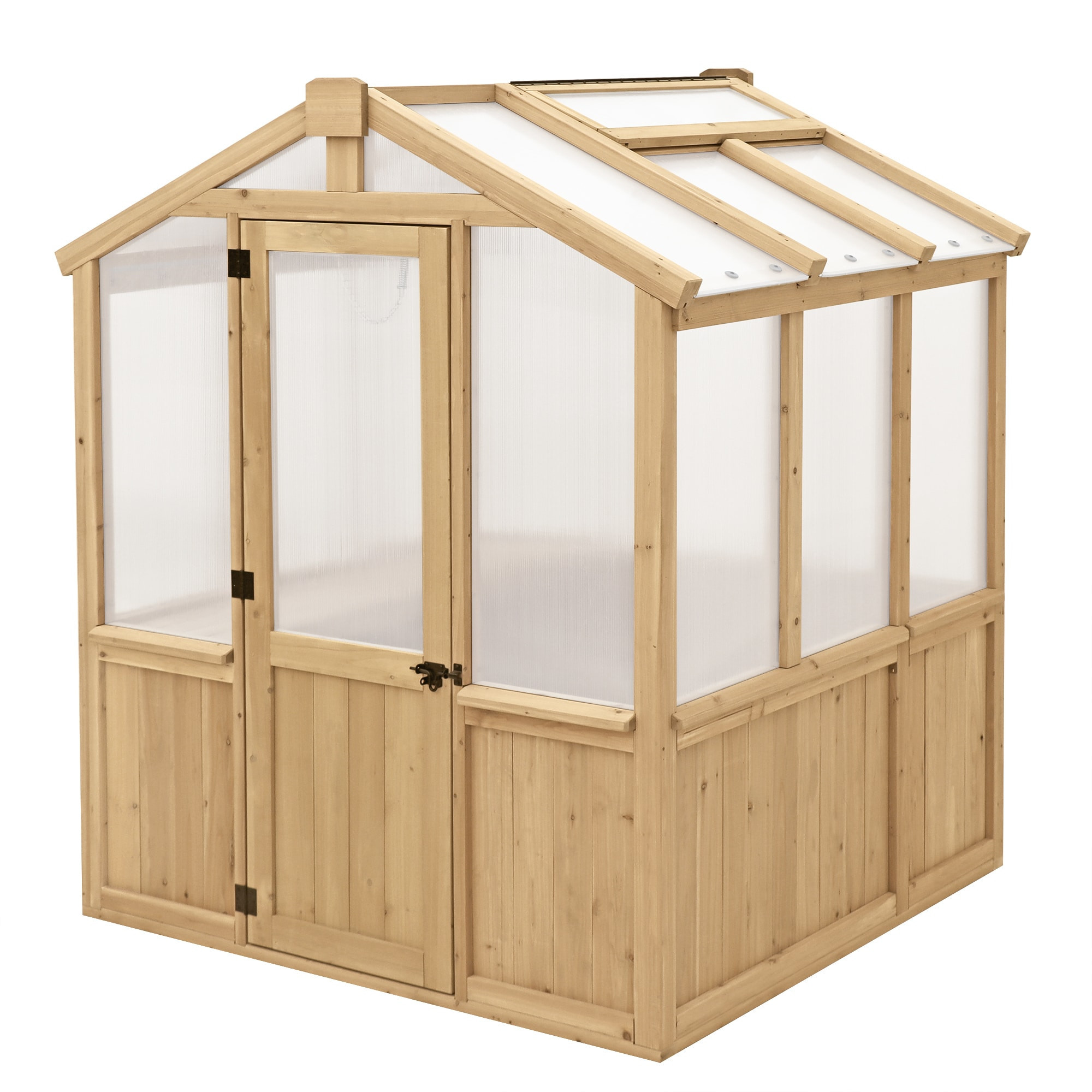 Yardistry Meridian 6-ft L x 6-ft W x 7-ft H Cedar Greenhouse Kit in Brown | YM11947 | Lowe's