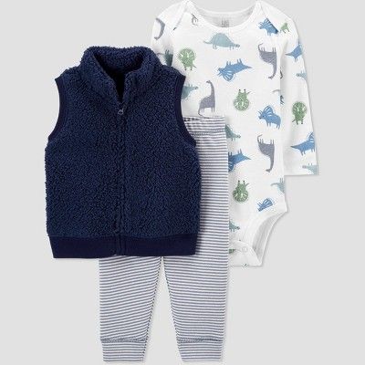 Baby Boys' Dino Sherpa Top & Bottom Set - Just One You® made by carter's Blue | Target