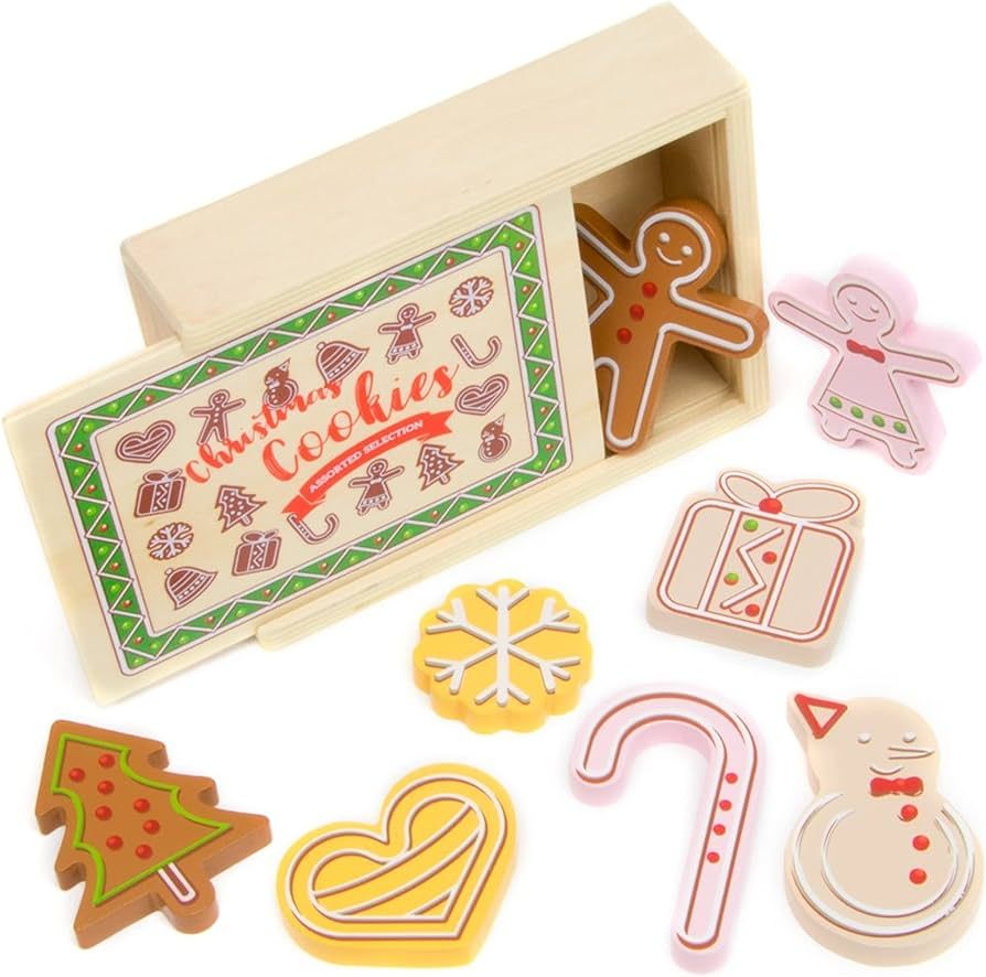 Imagination Generation - Christmas Cookies - Wooden Play Food Set of Gingerbread Cookies with Coo... | Amazon (US)