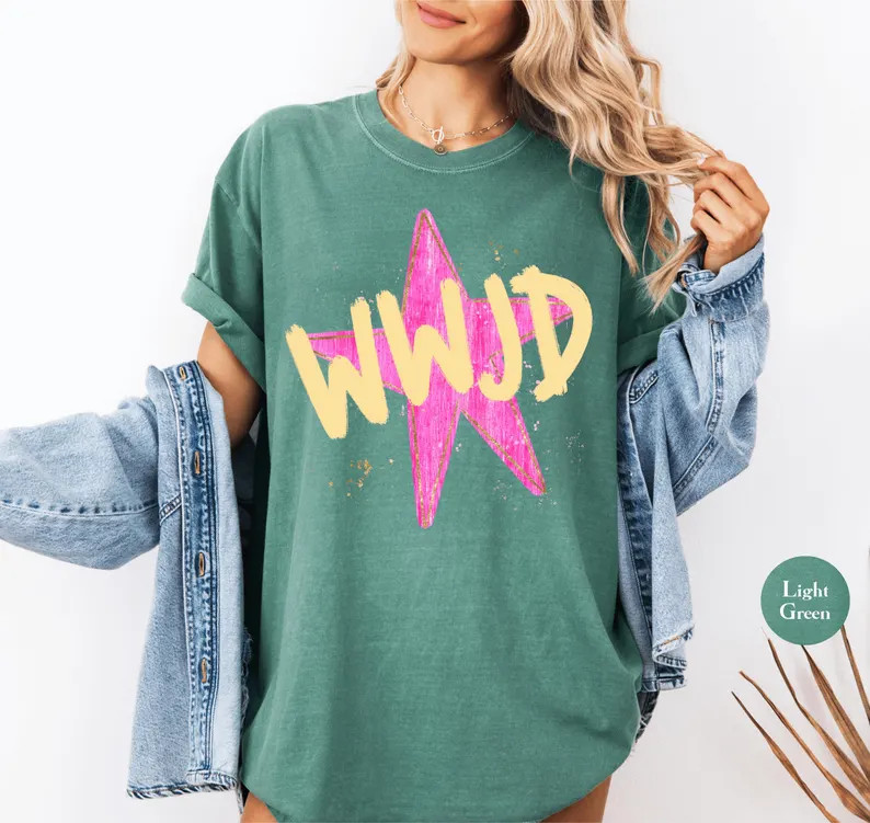 WWJD Comfort Colors\u00ae Shirt | Christianity Faith Tshirt Shirt | Catholic Religious Retro Vint... | Etsy (Global)