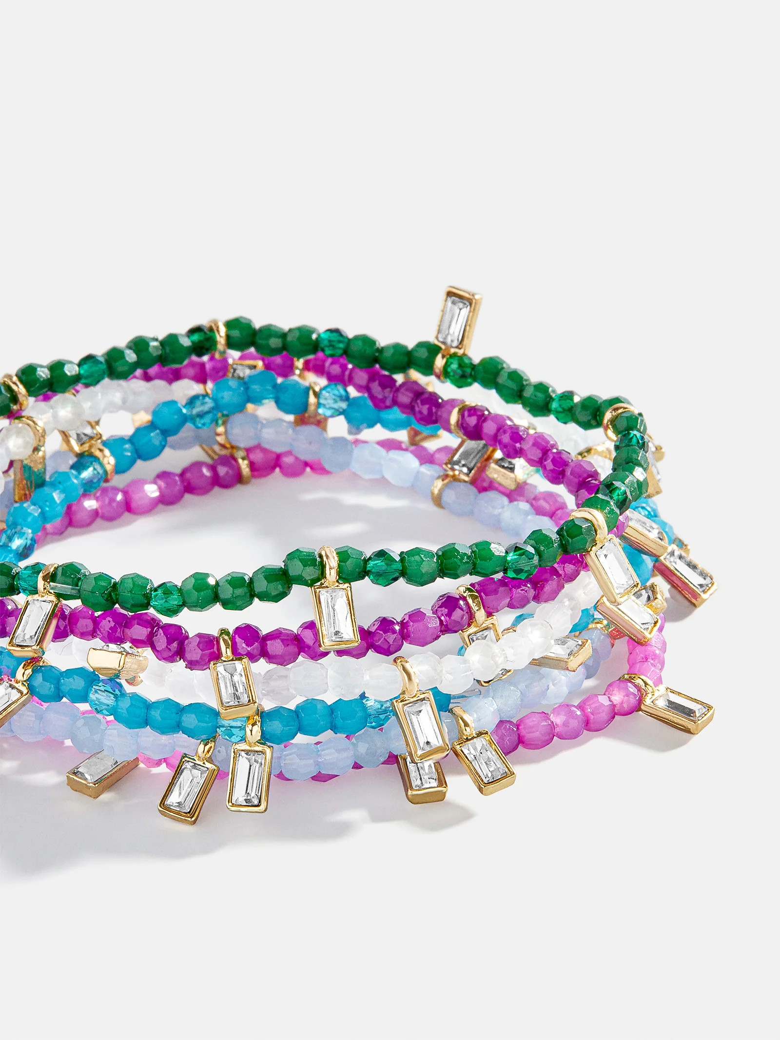 Crystal Beaded Bracelet - Magenta | BaubleBar