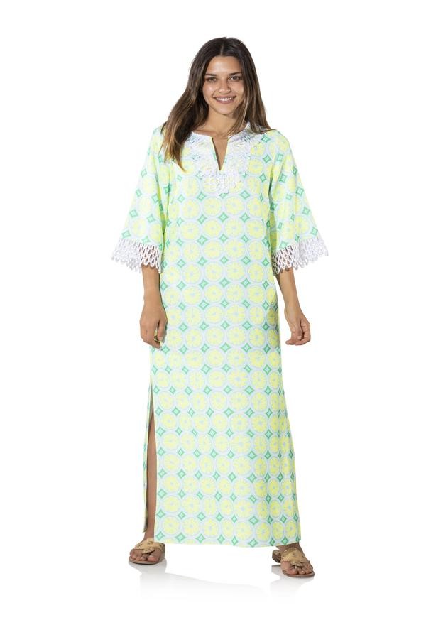 Lemon Print Caftan | Sail to Sable