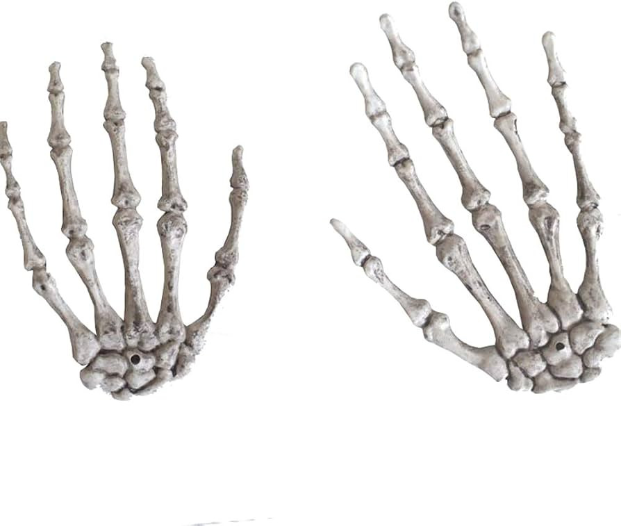 XONOR Halloween Skeleton Hands - Realistic Life Size Severed Plastic Grey Skeleton Hands for Hall... | Amazon (US)