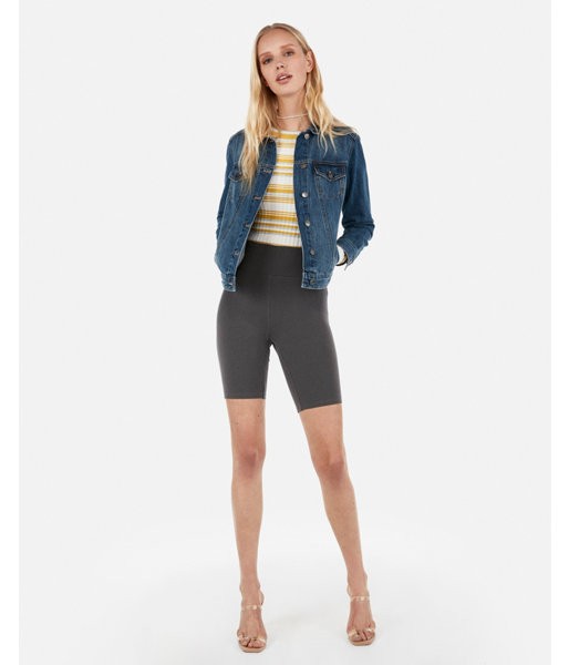 Express Womens High Waisted Biker Shorts Gray Women's Xxs Gray XXS | Express