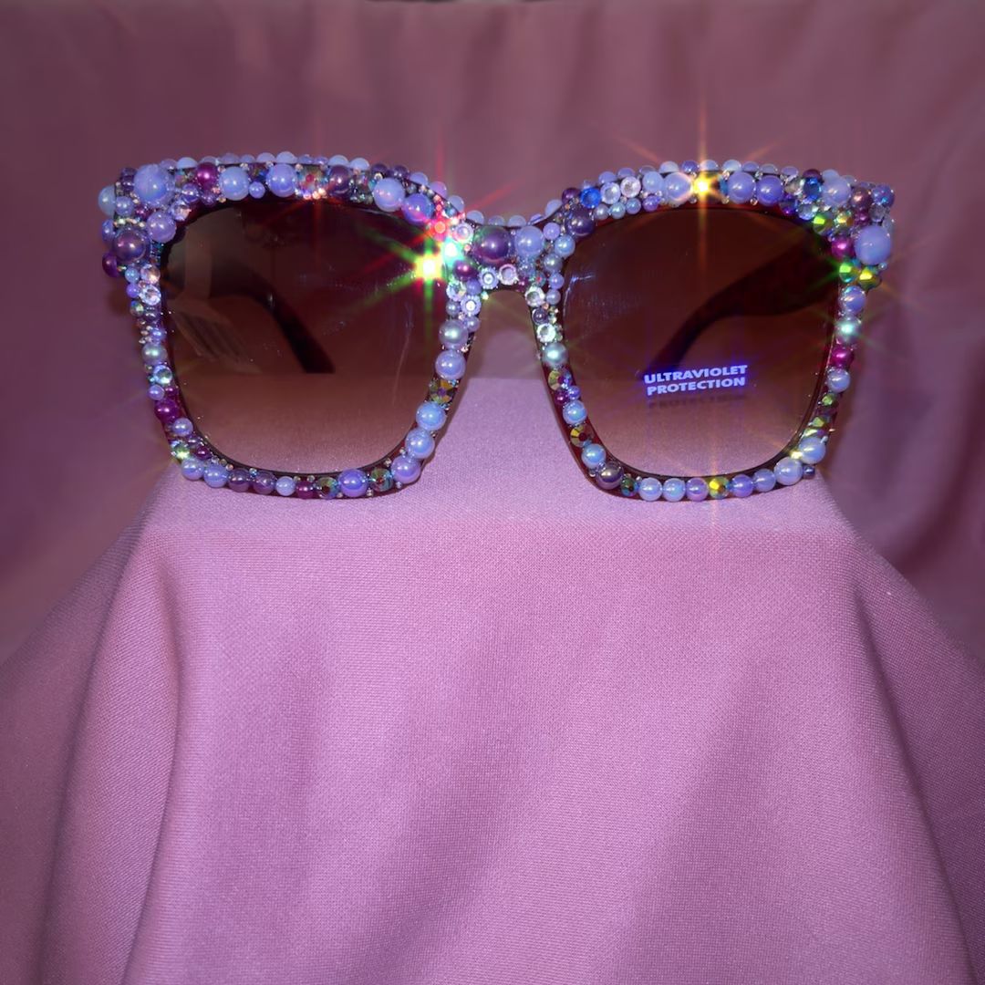 Bling Oversized Square Sunglasses - Etsy | Etsy (US)