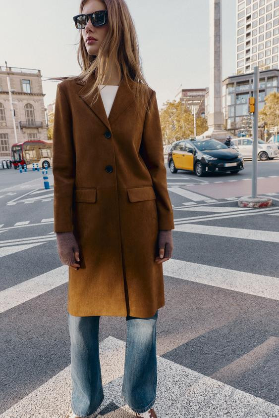 FAUX SUEDE TAILCOAT | Zara US