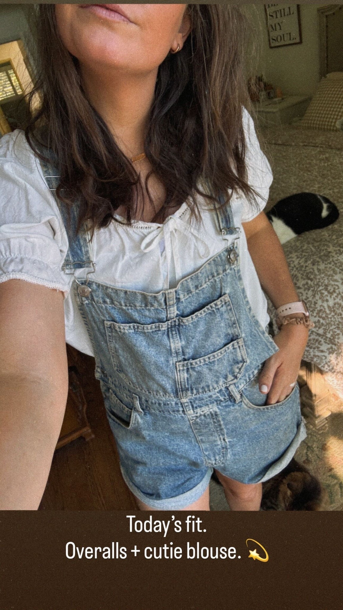 Today’s fit.
Overalls + cutie blouse. 💫
Blouse is from Neuflora- they have lots of cute white tops to choose from! Use my code KATIEDIDWHAT to save, always! 
Linking similar tips, too! 🤍

#LTKSaleAlert #LTKootd #LTKmomlife