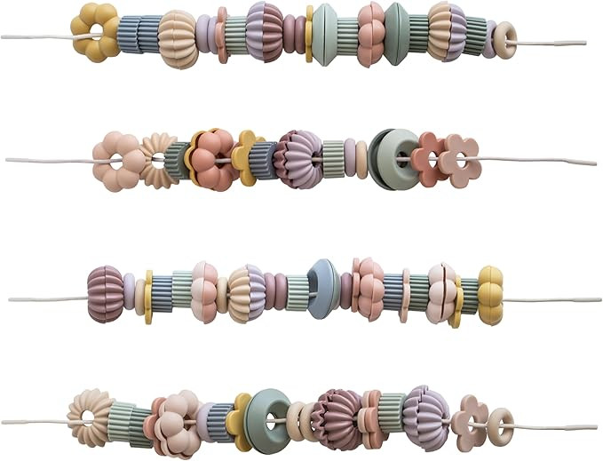 mushie Bead Lacing Toy Set | Montessori Fine Motor Skills Toy for Toddlers 18 Months+ | 54 Pieces | Amazon (US)