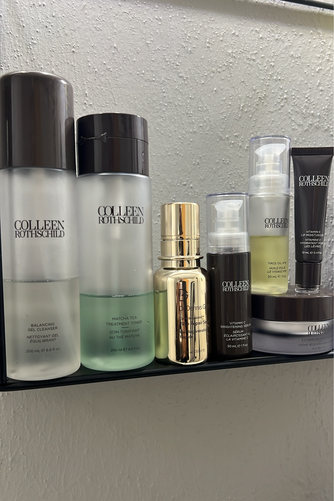 Night time skincare routine with Colleen Rothschild cleanser, matcha toner, vitamin C serum, number 9 face oil, recovery cream, Dr. Dennis Gross fill + repair serum, and beauty disclaimer reusable face wipes  

#LTKfindsunder100 #LTKfindsunder50 #LTKbeauty