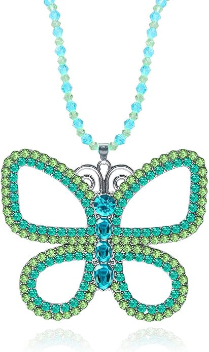 MyheroCos 13 Going On 30 Cosplay Necklace Sparkly Green Butterfly Choker Necklace Pendant Women H... | Amazon (US)