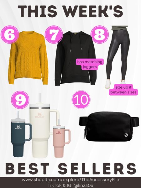 This past week’s best sellers 6-10!

Cable knit sweater, super soft black hoodie, faux leather leggings, Stanley cup, Stanley 40oz quencher, Stanley 30oz quencher, Lululemon belt bag, plus size hoodie, plus size fashion, Christmas gifts, holiday gifts, gifts for her, stocking stuffers #blushpink #winterlooks #winteroutfits #winterstyle #winterfashion #wintertrends #shacket #jacket #sale #under50 #under100 #under40 #workwear #ootd #bohochic #bohodecor #bohofashion #bohemian #contemporarystyle #modern #bohohome #modernhome #homedecor #amazonfinds #nordstrom #bestofbeauty #beautymusthaves #beautyfavorites #goldjewelry #stackingrings #toryburch #comfystyle #easyfashion #vacationstyle #goldrings #goldnecklaces #fallinspo #lipliner #lipplumper #lipstick #lipgloss #makeup #blazers #primeday #StyleYouCanTrust #giftguide #LTKRefresh #LTKSale #springoutfits #fallfavorites #LTKbacktoschool #fallfashion #vacationdresses #resortfashion #summerfashion #summerstyle #rustichomedecor #liketkit #highheels #Itkhome #Itkgifts #Itkgiftguides #springtops #summertops #Itksalealert #LTKRefresh #fedorahats #bodycondresses #sweaterdresses #bodysuits #miniskirts #midiskirts #longskirts #minidresses #mididresses #shortskirts #shortdresses #maxiskirts #maxidresses #watches #backpacks #camis #croppedcamis #croppedtops #highwaistedshorts #goldjewelry #stackingrings #toryburch #comfystyle #easyfashion #vacationstyle #goldrings #goldnecklaces #fallinspo #lipliner #lipplumper #lipstick #lipgloss #makeup #blazers #highwaistedskirts #momjeans #momshorts #capris #overalls #overallshorts #distressesshorts #distressedjeans #whiteshorts #contemporary #leggings #blackleggings #bralettes #lacebralettes #clutches #crossbodybags #competition #beachbag #halloweendecor #totebag #luggage #carryon #blazers #airpodcase #iphonecase #hairaccessories #fragrance #candles #perfume #jewelry #earrings #studearrings #hoopearrings #simplestyle #aestheticstyle #designerdupes #luxurystyle #bohofall #strawbags #strawhats #kitchenfinds #amazonfavorites #bohodecor #aesthetics 


#LTKSeasonal #LTKGiftGuide #LTKHoliday