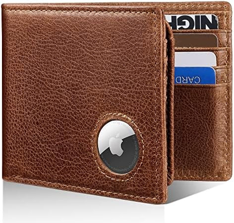 Mens Wallet With AirTag Holder, Bifold Leather RFID Blocking 1-2 ID Windows 12-13 Card Holders, G... | Amazon (US)