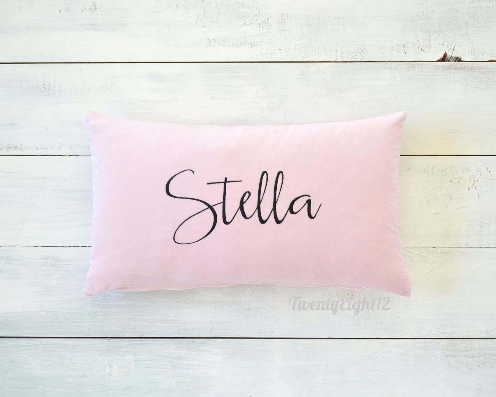 Pink Velvet Personalized Pillow- Pillow Covers, Personalized Pillow, Decorative Pillows, Pillow C... | Etsy (US)