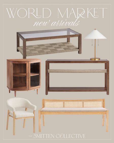 Cute World Market new arrivals! I love that small curved wood cabinet!

console table, coffee table, empire shade table lamp, set of 2 dining chairs, rattan bench

#LTKsalealert #LTKhome #LTKstyletip