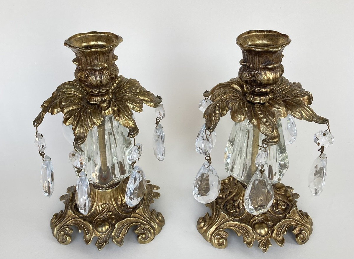 Vintage Brass Candlestick Candle Holder Hollywood Regency 1973 6.5" Set Of 2 | eBay US