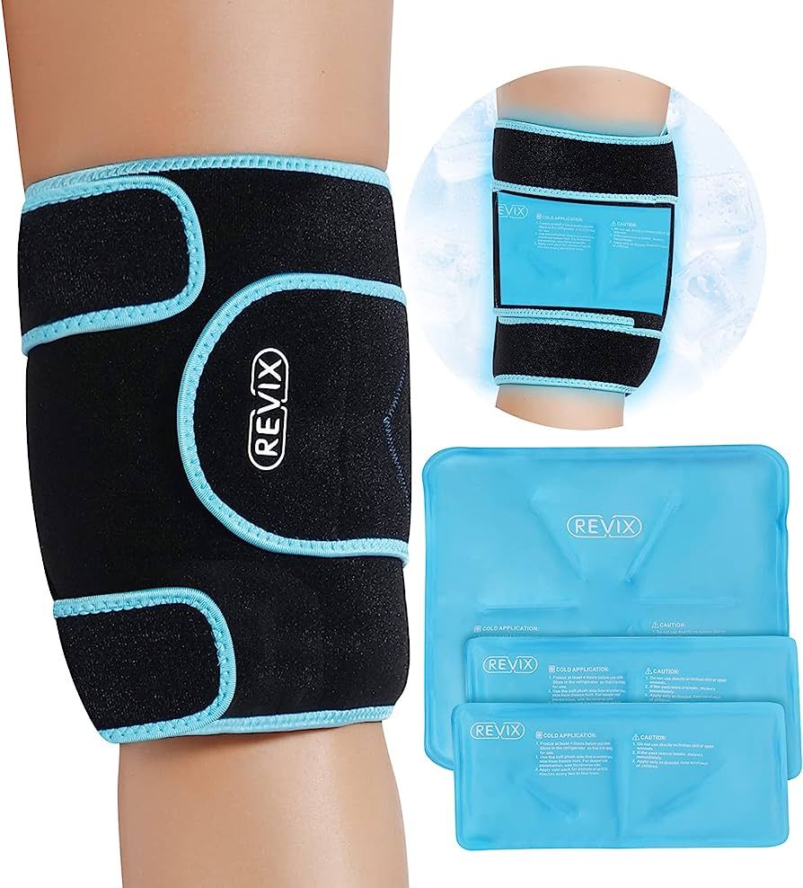 REVIX Ice Pack for Knee Injury Reusable Ice Wrap with Cold Compression Brace Around Entire Knee f... | Amazon (US)