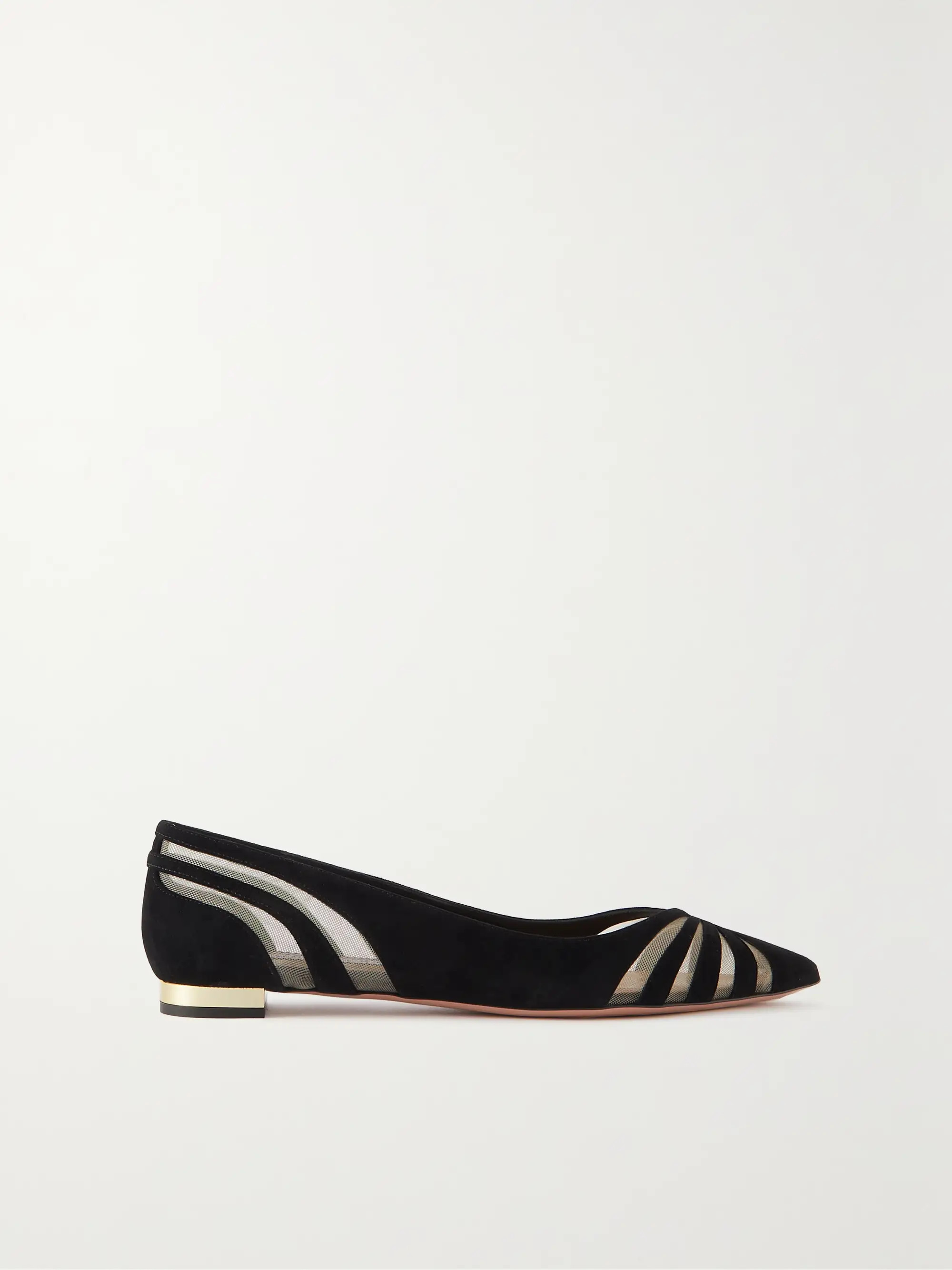The Spy tulle-trimmed suede ballet flats | NET-A-PORTER (US)