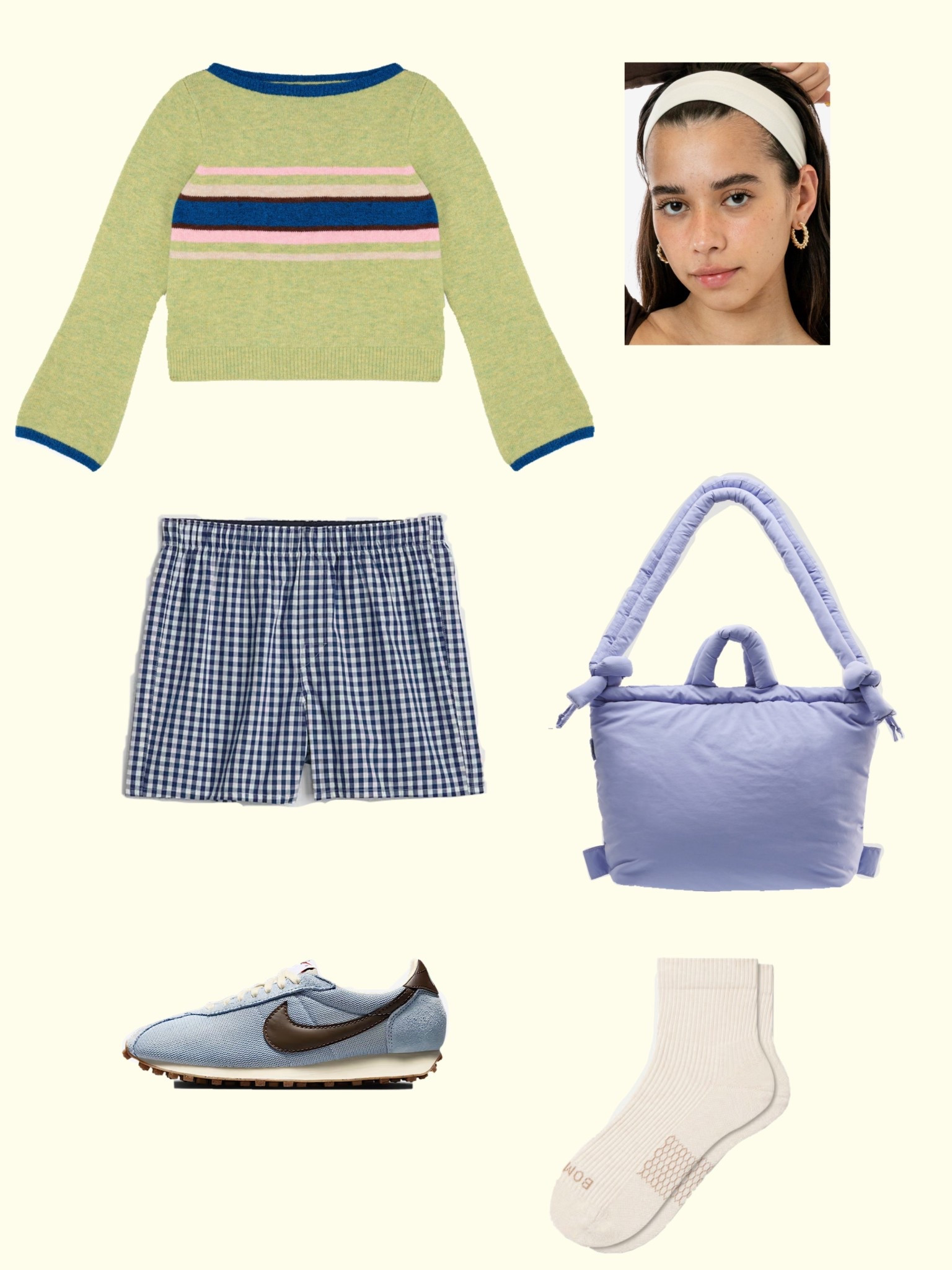 a casual fall fit! (Gingham shorts)