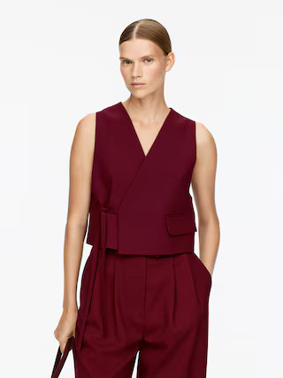 Vielseitige Wollweste – Dunkelrot – Damen – ARKET DE | Arket EU