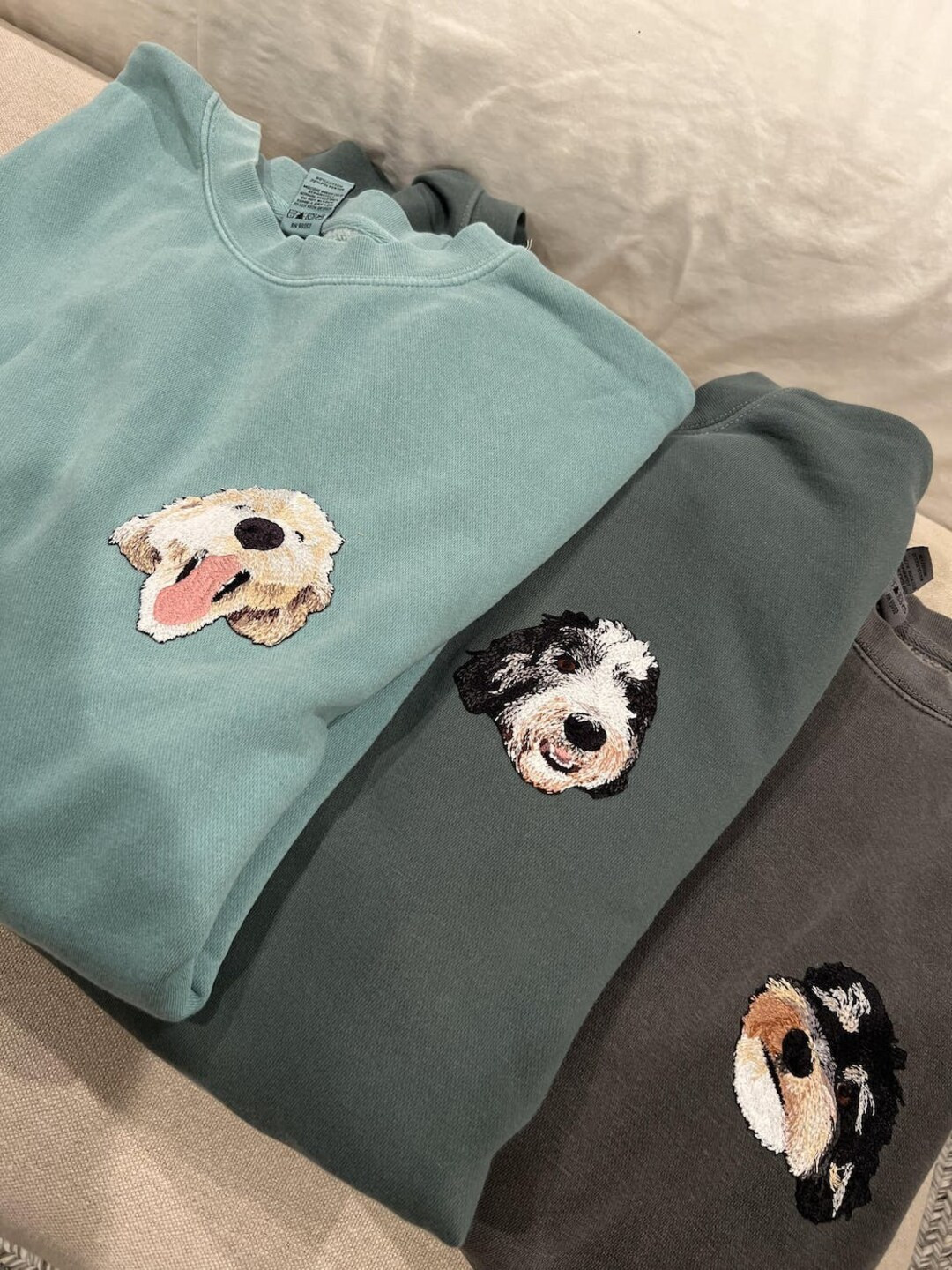 Custom Pet Embroidered Sweatshirt Personalized Dog Cat - Etsy | Etsy (US)