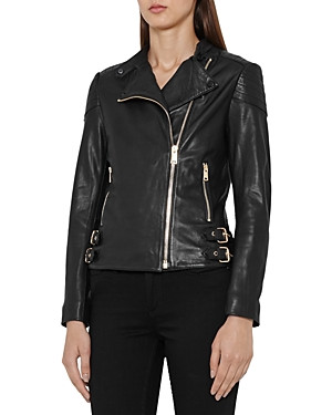 Reiss Shelby Leather Biker Jacket | Bloomingdale's (AU)