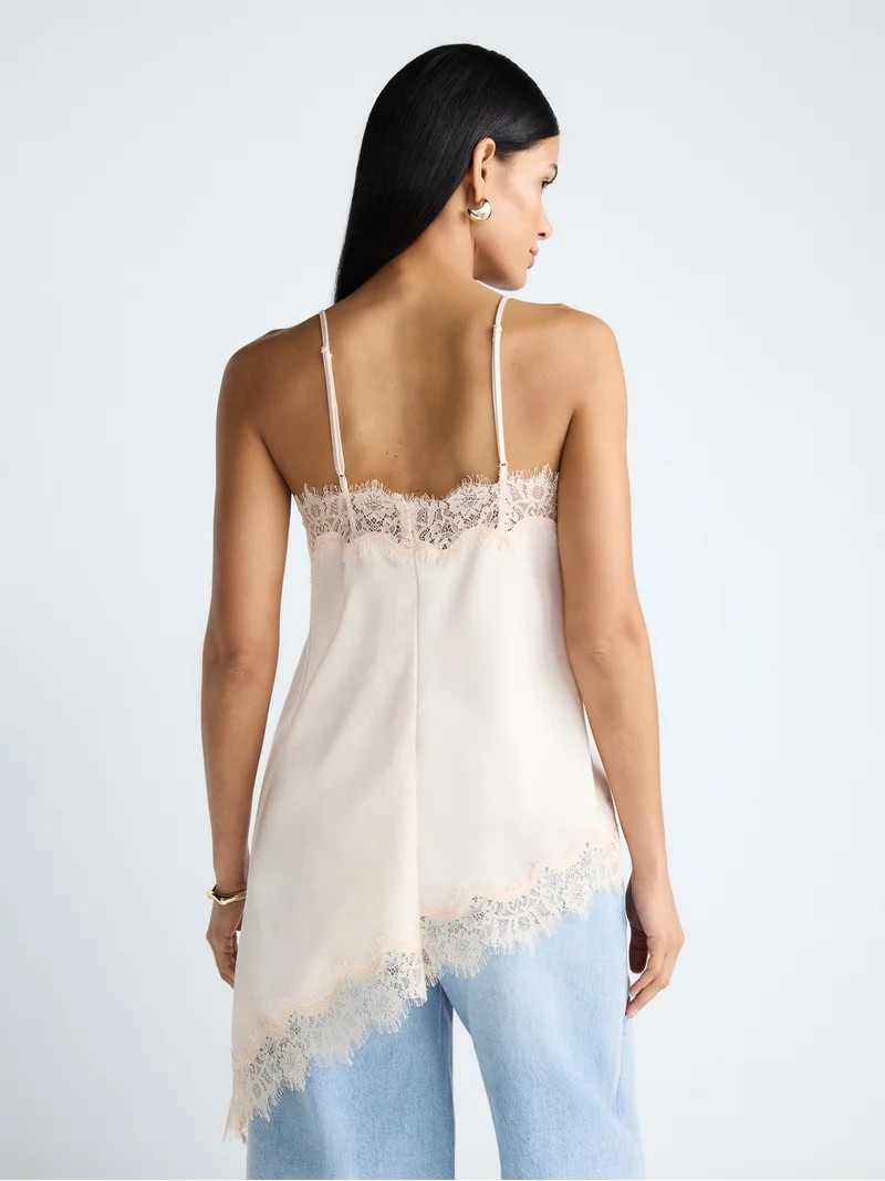 Devil Wears Prada Scoop Collection Women's Asymmetrical Lace Cami, Sizes XS-XXL | Walmart (US)