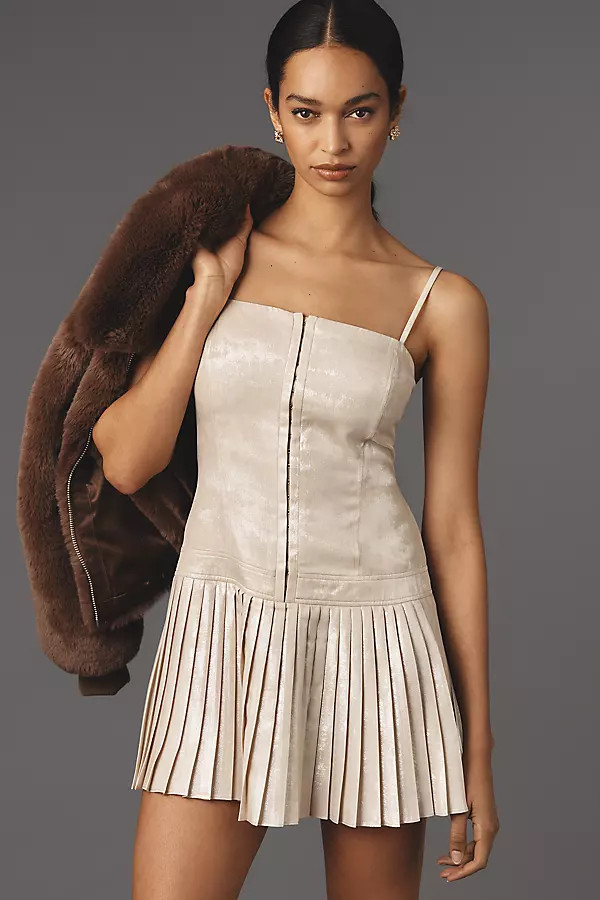 Mare Mare Sleeveless Drop-Waist Pleated Mini Dress | Anthropologie (US)
