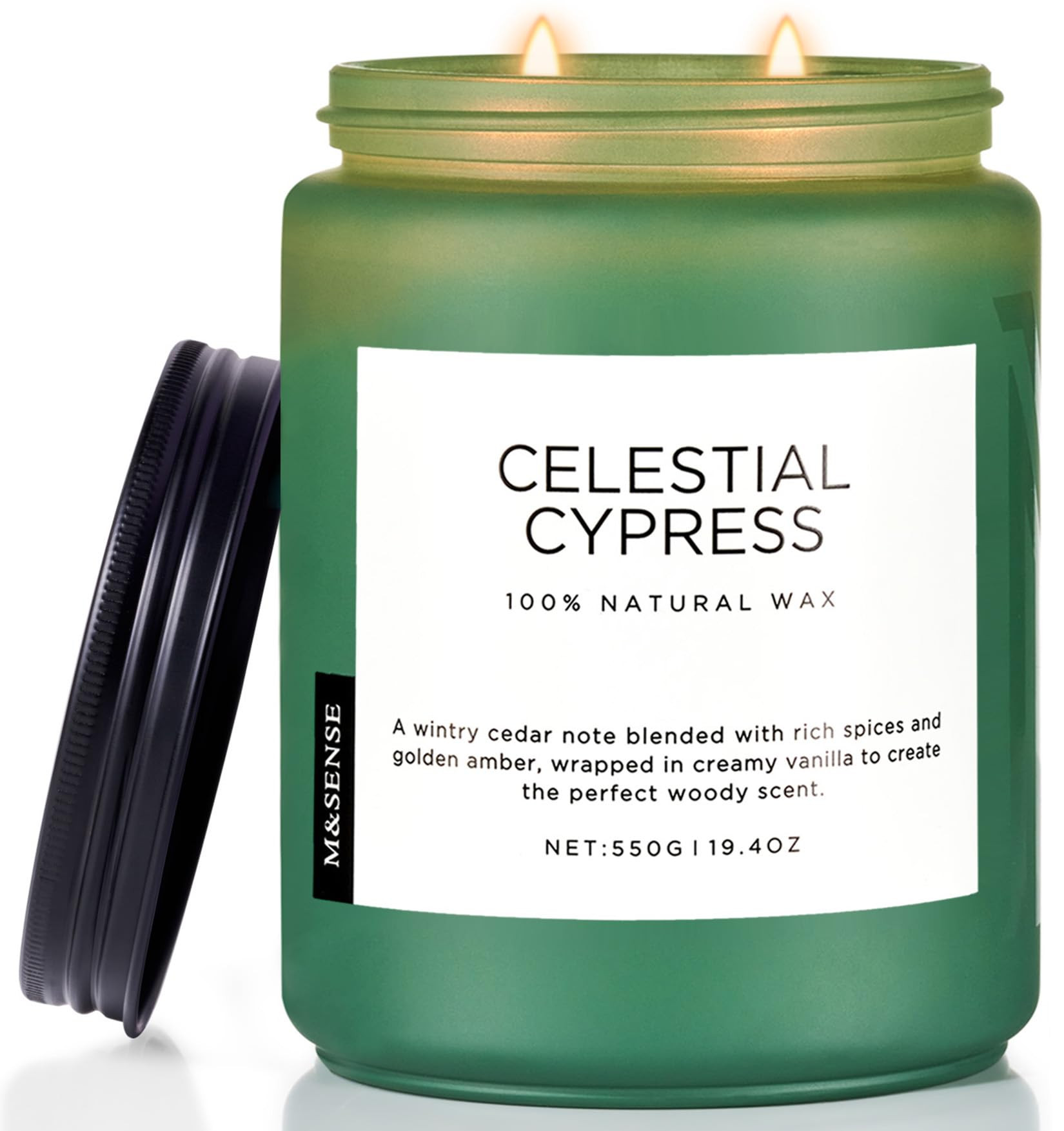 M&SENSE Celestial Cypress Soy Jar Candles, Cedarwood Cardamom Scented Candles 19.4oz 110 Hour Lon... | Amazon (CA)