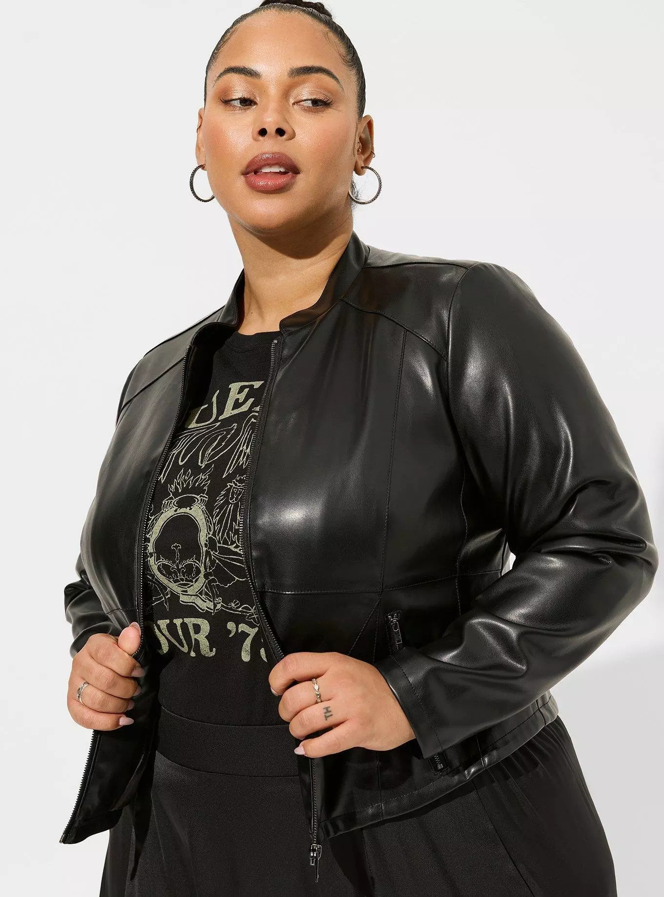 Faux Leather Corset Waist Moto Jacket | Torrid (US & Canada)