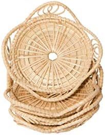 Amazon.com: SoBoho Natural Handmade Woven Boho Bamboo Rattan Coasters for Drinks - Neutral Minima... | Amazon (US)
