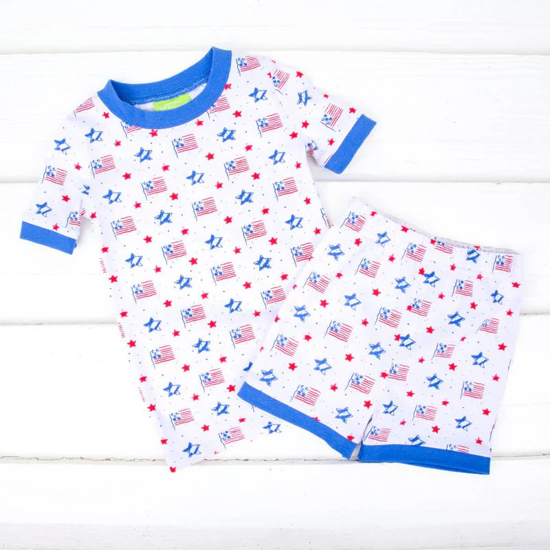 Flag Print Short Pajamas | Classic Whimsy