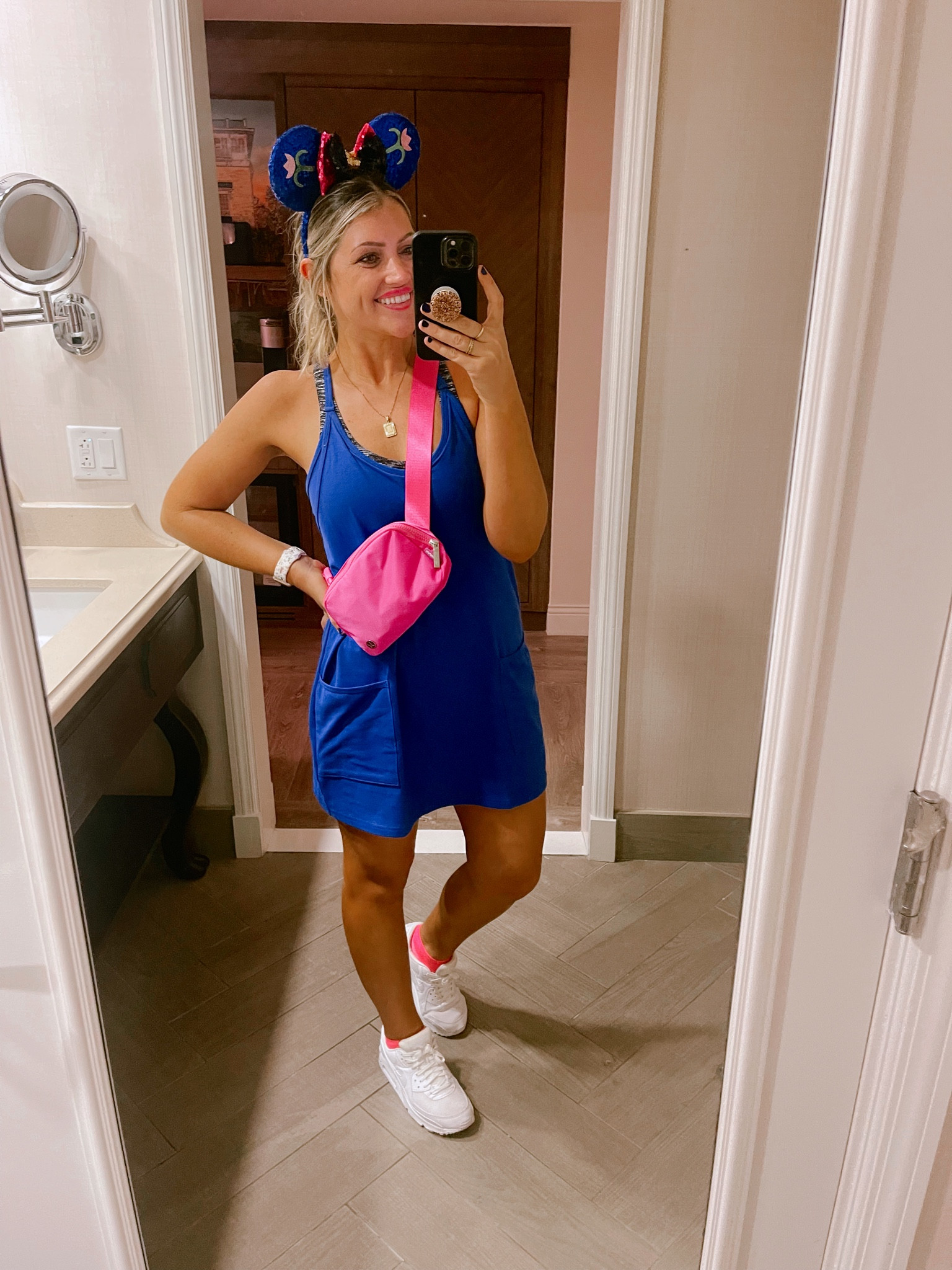 Disney outfit today! Size small (true to size) in the best amazon romper dress!! I can’t get enough of these. Sooo stretchy and comfy. // sneakers TTS also // 


Mom outfit
Athleisure wear
Activewear
Travel outfit
Disney 
Florida
