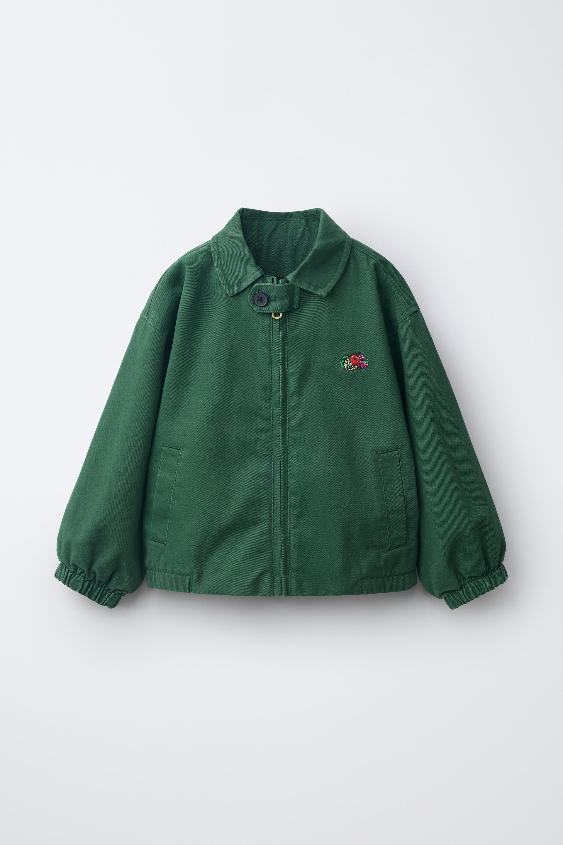 Zara - Fruit Of The Loom™ Embroidered Jacket - Green - 5 Years (43,3 Inches) - Kids | Zara US