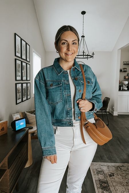 Jean jacket, muscle tee, studded ballet flats, spring outfit, spring outfit inspo

#LTKshoecrush #LTKstyletip