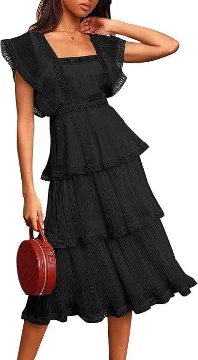 ETCYY Women's Off The Shoulder Ruffles Summer Loose Casual Chiffon Long Party Beach Maxi Dress ... | Amazon (US)