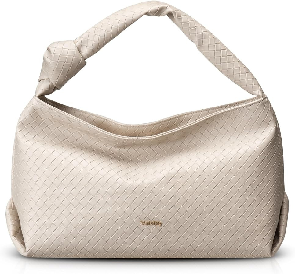 Vulkitty Hobo Bags For Women, Woven Leather Shoulder Purse Fashion Designer Ladies Top-Handle Han... | Amazon (US)