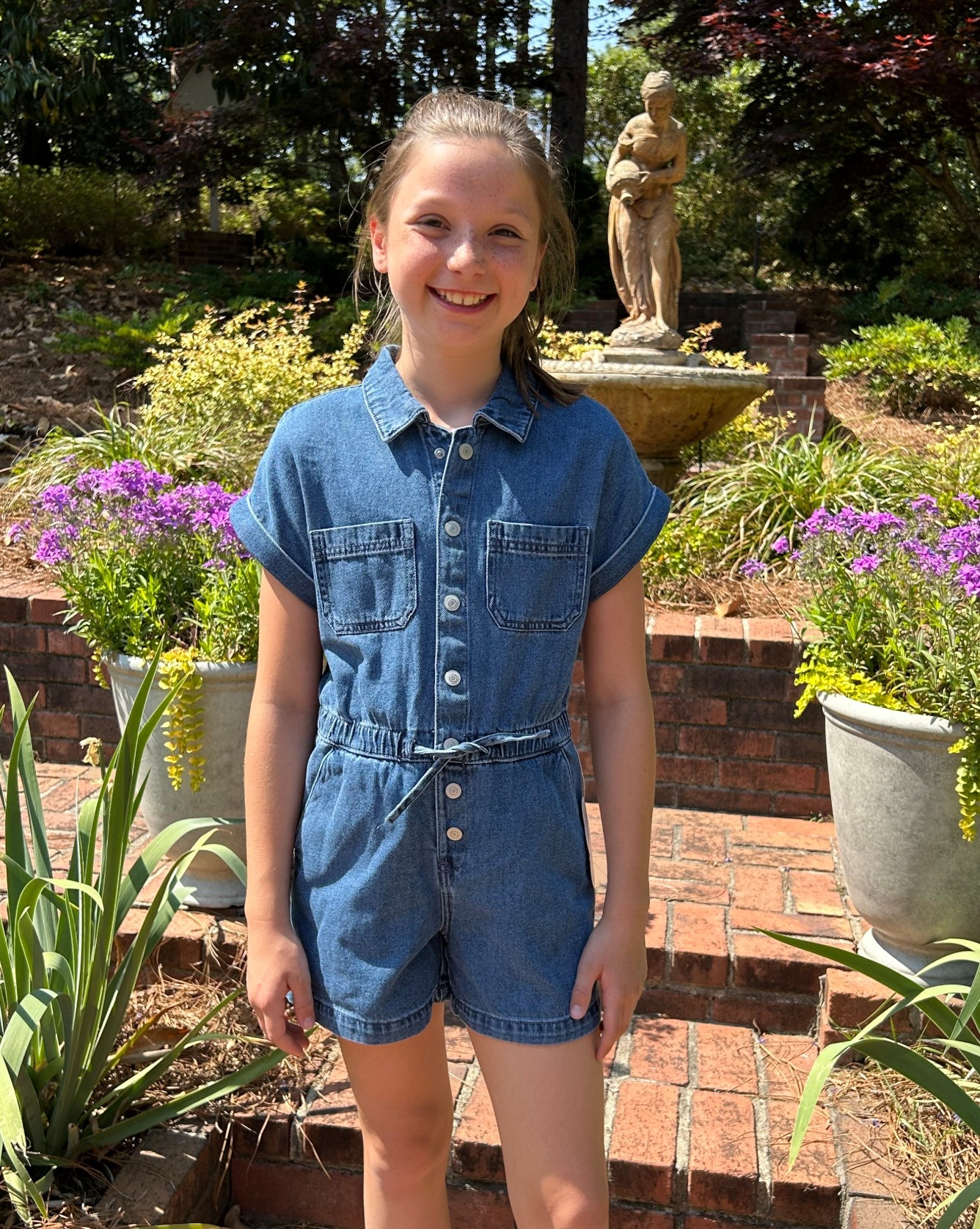The cutest jean romper for under $18. Come in 4 differnt colors. I would say size down. We are wearing a size 8 here. 

#LTKootd #LTKKids #LTKTravel