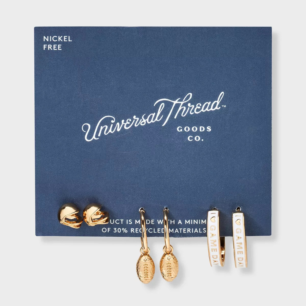 Football Game Day Earring Set 3pc - Universal Thread™ Gold | Target