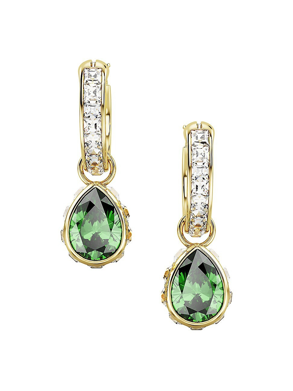 Women's Chroma Goldtone & Crystal Pear-Cut Drop Earrings - Green | Saks Fifth Avenue