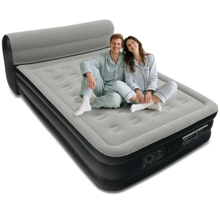 EGGORY 34" Queen Size Air Mattress with Headboard,Deluxe Raised Air Bed  with Built-in Pump for C... | Walmart (US)