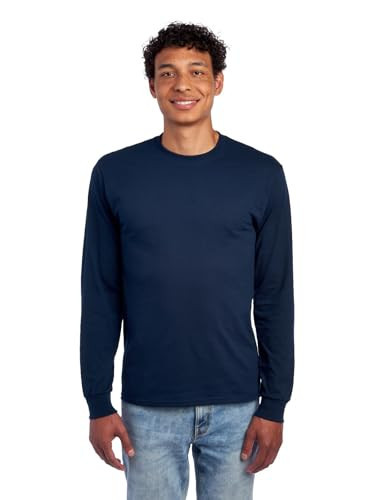 Jerzees Mens Dri-Power Long Sleeve T-Shirt T Shirt, Navy, Large US | Amazon (US)