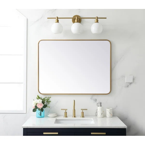 Alessandra Soft Corner Metal Accent Mirror | Wayfair North America